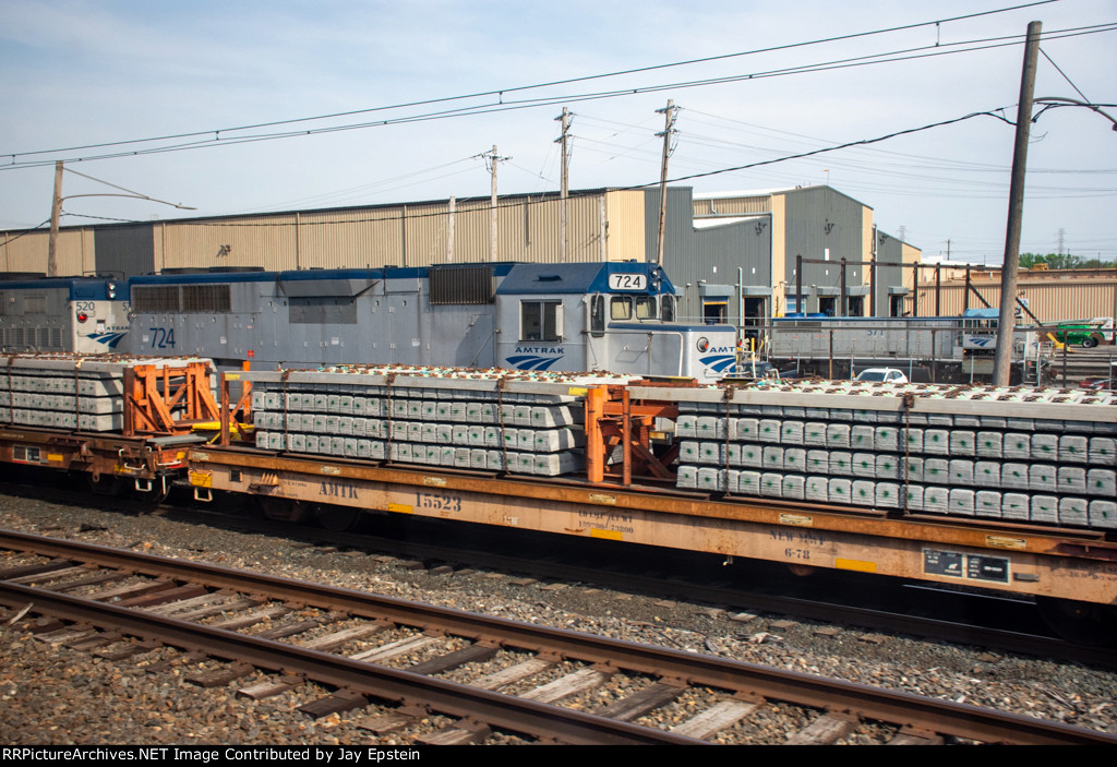 Amtrak work engines wait for their next assignments at the Wilmington Shops 